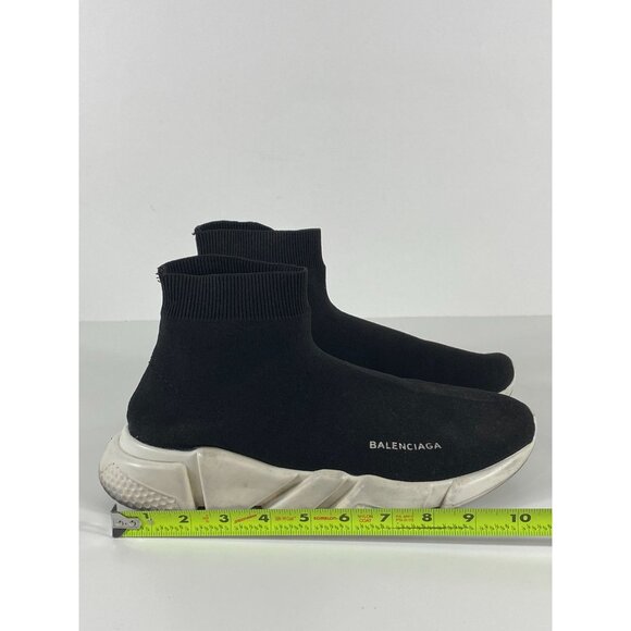 Balenciaga Speed Trainer Sneakers Black/White Men's C366 - Picture 7 of 8
